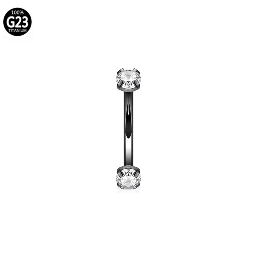 1Pc 16G 6-10Mm Titanium Daith Cartilage Earrings Tragus Helix Body Piercing Jewelry Rook Curved Barbell Eyebrow Rings Belly Ring