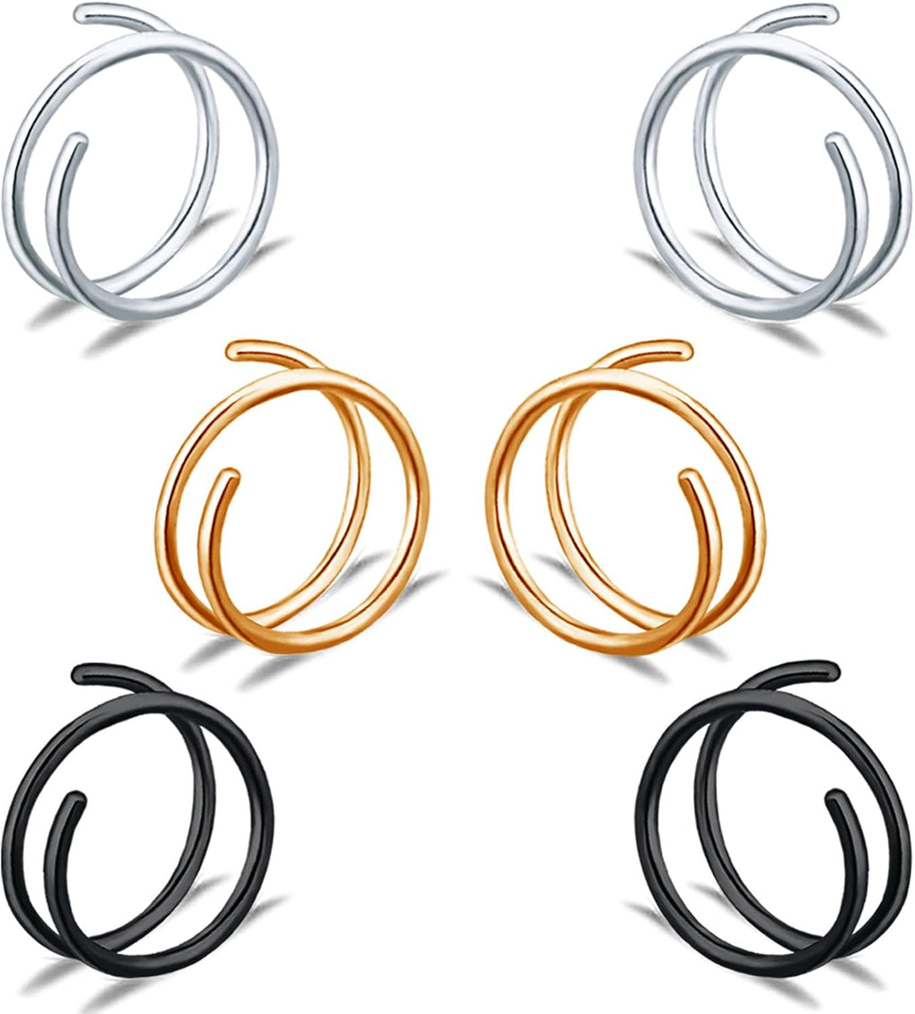 Spiral Nose Ring - 20G & 18G Double Hoop, Single Piercing, Right & Left, Surgical Steel