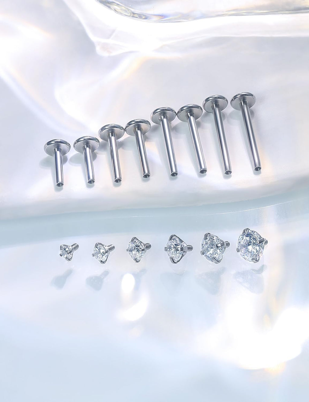 Medusa Piercing Jewelry Stainless Steel Labret Jewelry Monroe Lip Piercings Rings Different Size Tragus Nail Conch Cartilage Helix Earring Stud Bar Length 6Mm 8Mm 10Mm 12Mm