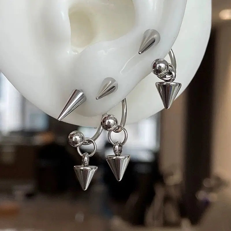 2/3Pcs 16G Simple Stainless Steel Piercing Lip Ring,Fashion Lip Studs Gothic Piercing Lip Nose Ring Labret Body Piercing Jewelry