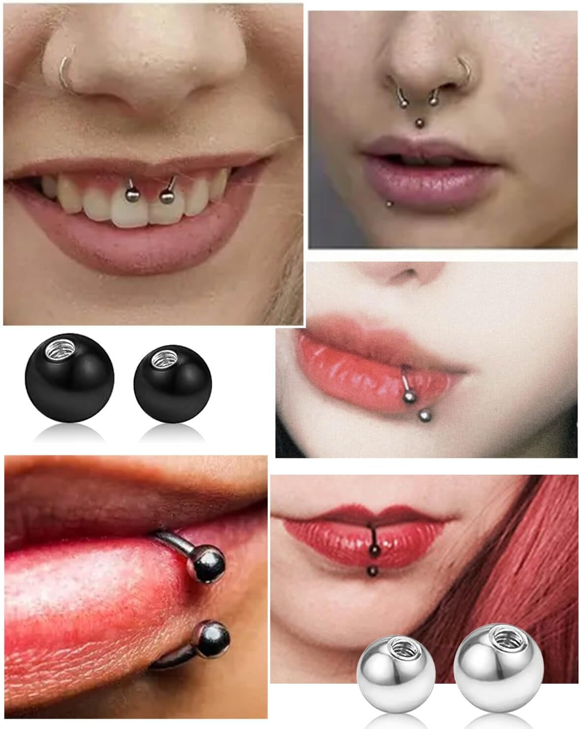 24Pcs 16G Replacement Piercing Balls Externally Threaded Surgical Steel Ball for Piercing Jewelry Industrial Barbell Tongue Nipple Navel Belly Piercing Jewelry Parts for Women Men(3Mm 4Mm)
