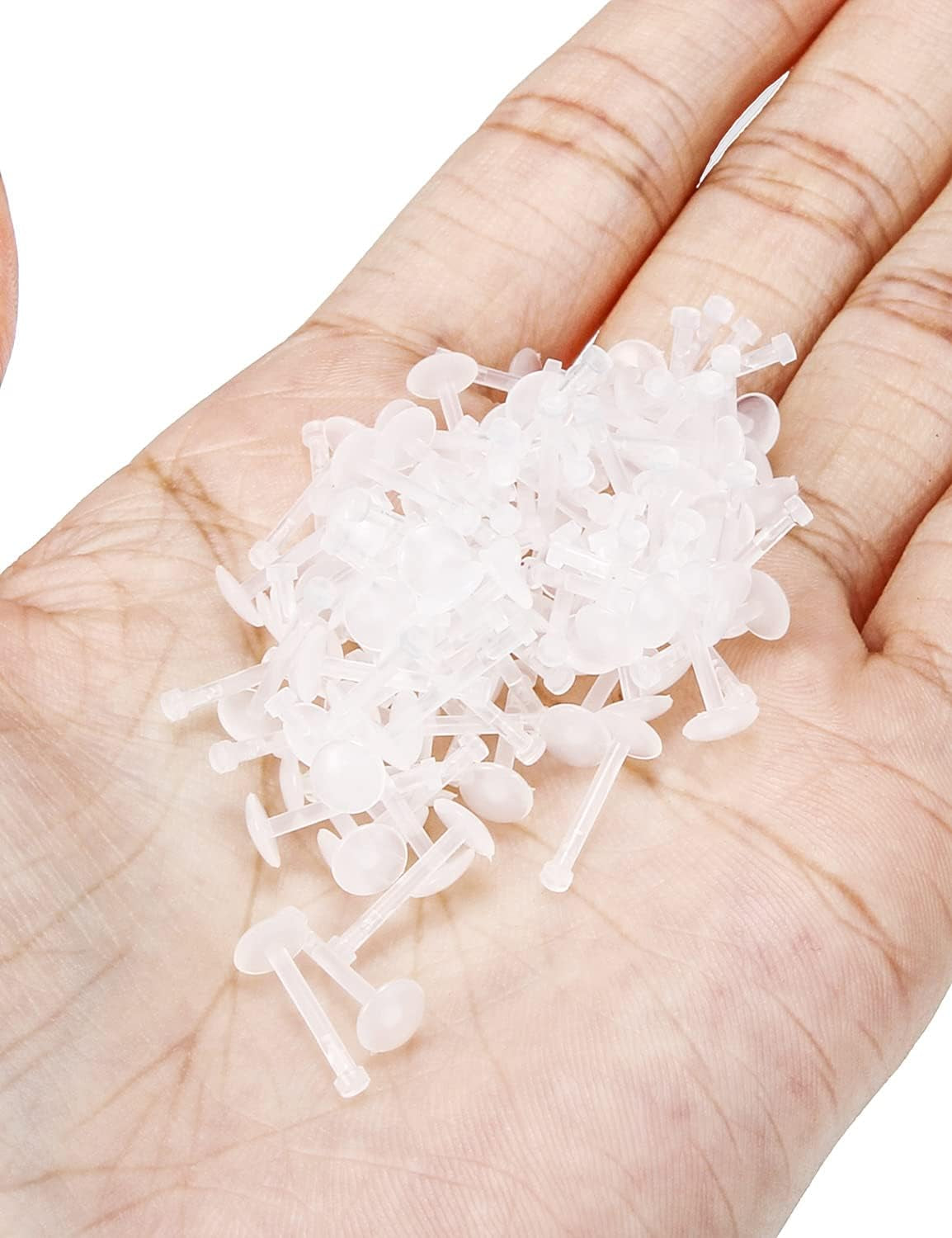 100PCS 16G Clear Earrings for Sports, Work, Surgery - Bioflex Labret Lip Piercing Retainers 10Pc Set - Plastic Clear Piercings Nose Stud for Lip Medusa Monroe 6Mm 8Mm 10Mm