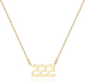 Angel Number Necklace for Women, 18K Gold Plated 000 111 222 333 444 555 666 777 888 999 Necklace Numerology Jewelry