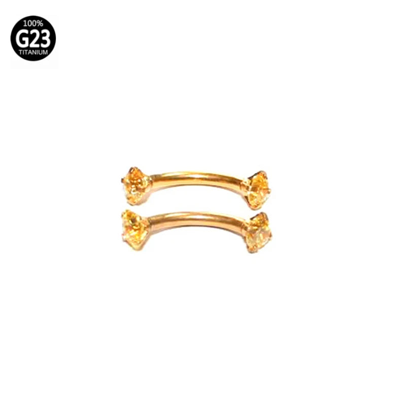 1Pc 16G 6-10Mm Titanium Daith Cartilage Earrings Tragus Helix Body Piercing Jewelry Rook Curved Barbell Eyebrow Rings Belly Ring