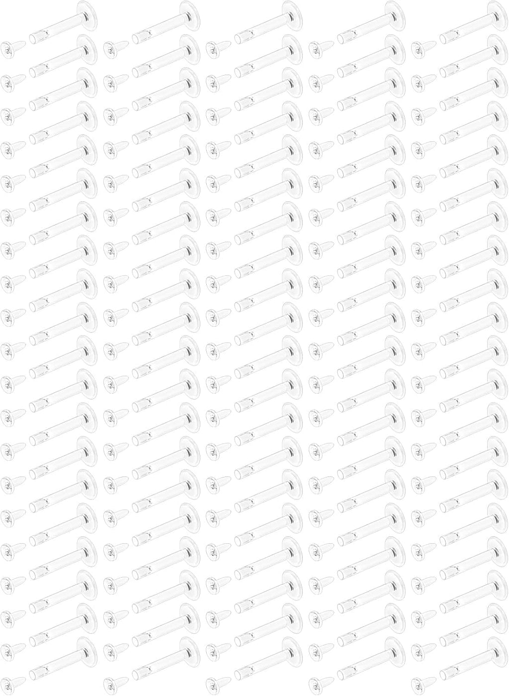 100PCS 16G Clear Earrings for Sports, Work, Surgery - Bioflex Labret Lip Piercing Retainers 10Pc Set - Plastic Clear Piercings Nose Stud for Lip Medusa Monroe 6Mm 8Mm 10Mm