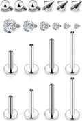 Medusa Piercing Jewelry Stainless Steel Labret Jewelry Monroe Lip Piercings Rings Different Size Tragus Nail Conch Cartilage Helix Earring Stud Bar Length 6Mm 8Mm 10Mm 12Mm