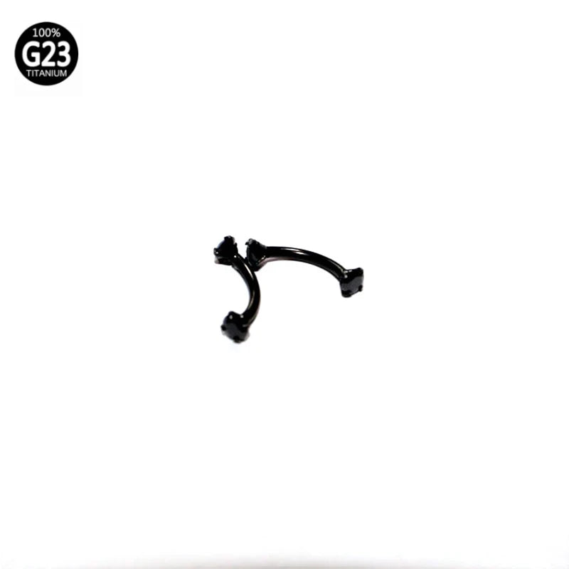 1Pc 16G 6-10Mm Titanium Daith Cartilage Earrings Tragus Helix Body Piercing Jewelry Rook Curved Barbell Eyebrow Rings Belly Ring