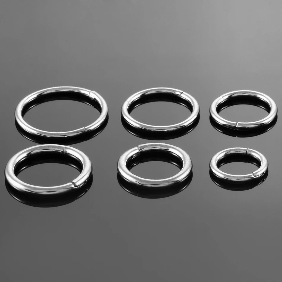 1PC Titanium Nose Hoop Septum Piercing Clicker 18G Hinged Segment Rings Lip Helix Daith Conch Cartilage Earrings Sexy Jewelry