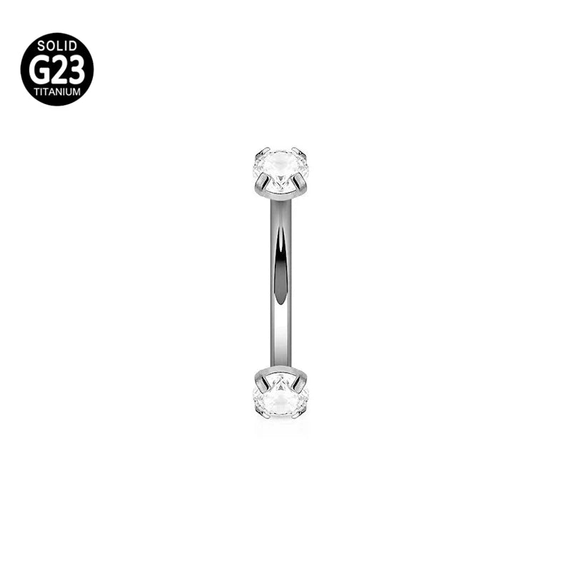 1Pc 16G 6-10Mm Titanium Daith Cartilage Earrings Tragus Helix Body Piercing Jewelry Rook Curved Barbell Eyebrow Rings Belly Ring