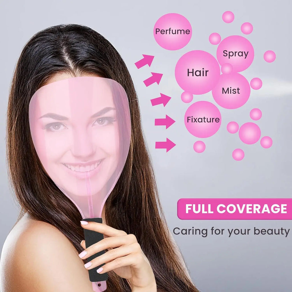1/3Pcs Hair Salon Face Shield Plastic Haircut Face Protector Mask with Sponge Handle Reusable Face Mask Cover Makeup Protector