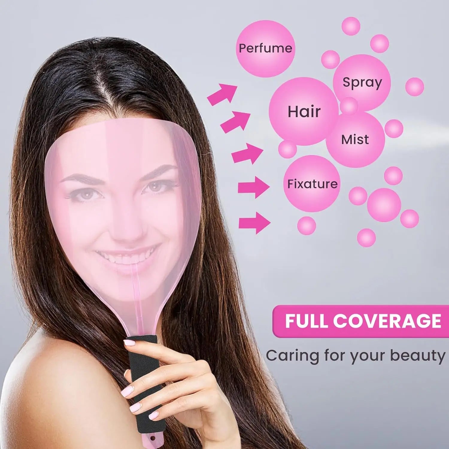 1/3Pcs Hair Salon Face Shield Plastic Haircut Face Protector Mask with Sponge Handle Reusable Face Mask Cover Makeup Protector