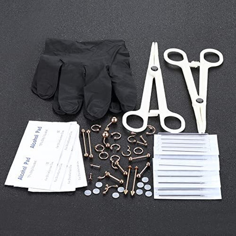 Oveta 150PCS Body Piercing Jewelry Lot 14G 16G 20G Stainless Assorted Styles