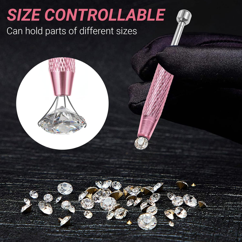 2 PCS Piercing Ball Grabber Tool, 4 - Claw Stainless Steel Jeweler Pick up Tools,Septum Ball Screw Tool for Piercing Changing/Removal/Holder,Earring Pearl Grabber for Jewelry/Electronic Components