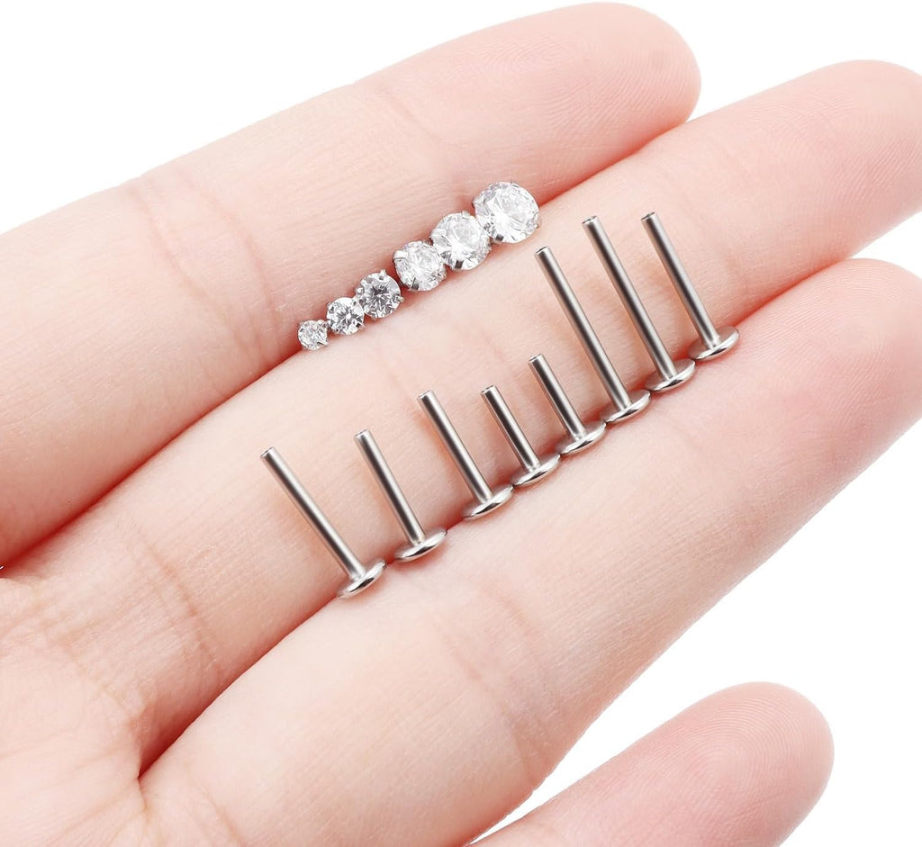 Medusa Piercing Jewelry Stainless Steel Labret Jewelry Monroe Lip Piercings Rings Different Size Tragus Nail Conch Cartilage Helix Earring Stud Bar Length 6Mm 8Mm 10Mm 12Mm
