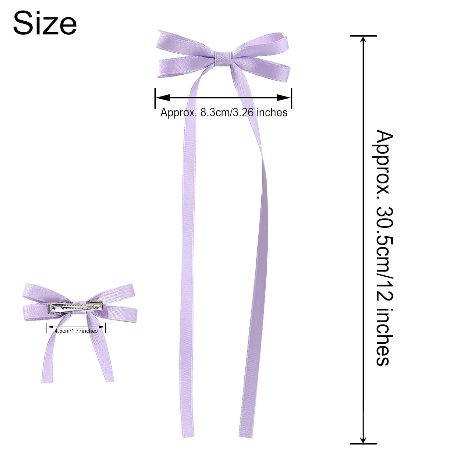 Double Hair Bows for Girls Cute Hair Clips for Women Long Tassel Hair Ribbon Hair Bow Clips Colorful Hair Ribbons Bows for Hair Clip Kawaii Hair Bow Clips Bowknot Metal Hair Barrettes Hair Accessories
