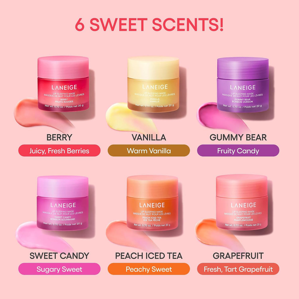 LANEIGE Lip Sleeping Mask: Hydrating & Nourishing Korean Overnight Lip Treatment Mask with Shea Butter, Vitamin C & Murumuru, Antioxidants for Flaky, Dry Lips | Korean Skin Care.