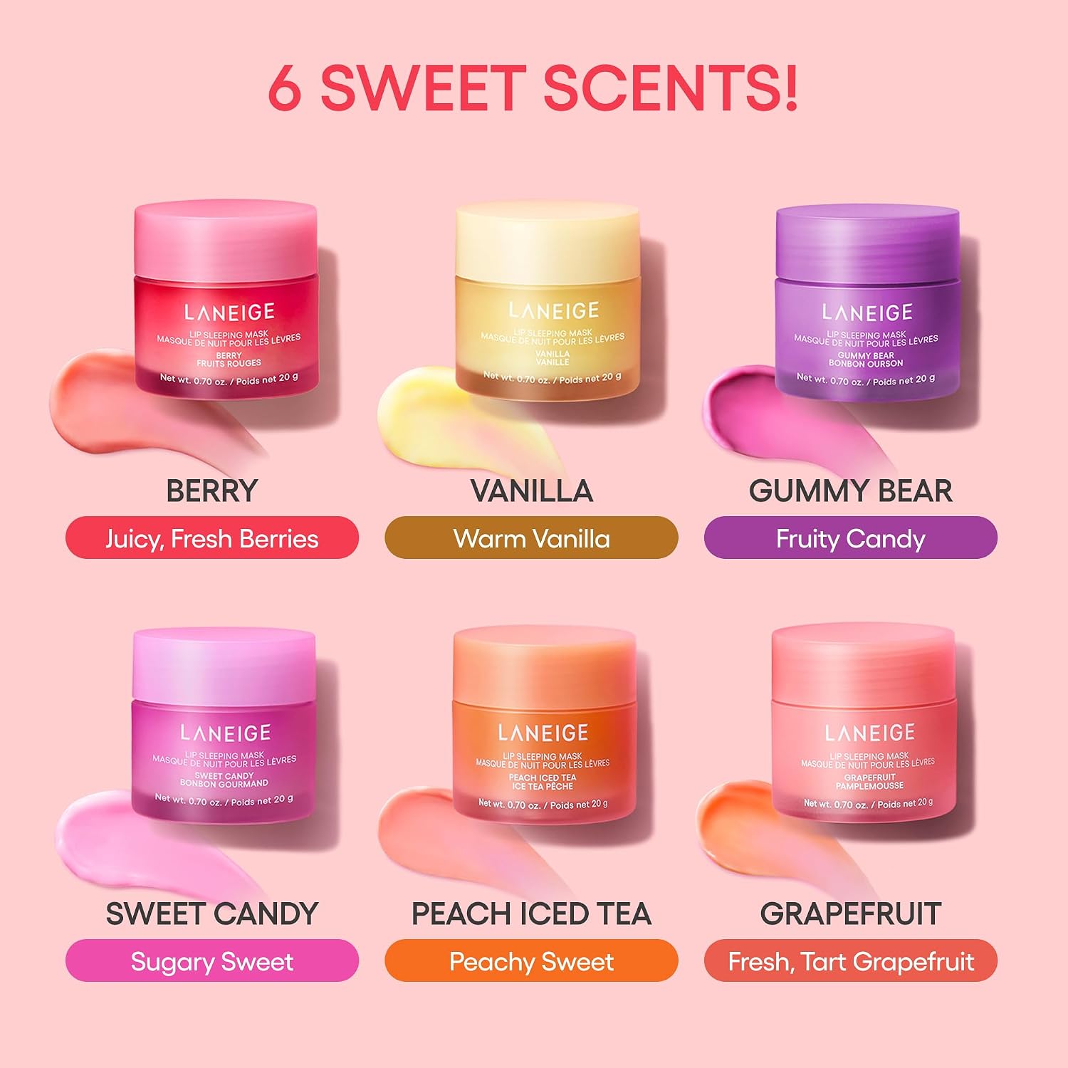 LANEIGE Lip Sleeping Mask: Hydrating & Nourishing Korean Overnight Lip Treatment Mask with Shea Butter, Vitamin C & Murumuru, Antioxidants for Flaky, Dry Lips | Korean Skin Care.