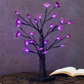 24 LED Lighted Halloween Tree, Battery Operated Birch Tree with 24 DIY Bat, Indoor Home Table Desktop Best Halloween Decorations Gift Package