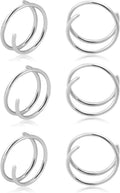 Double Hoop Earrings for Single Piercing, 3 Pairs 316L Surgical Steel Spiral Twist Illusion Lobe Cartilage Helix Hoop Earring Double Hoop Earrings for One Hole