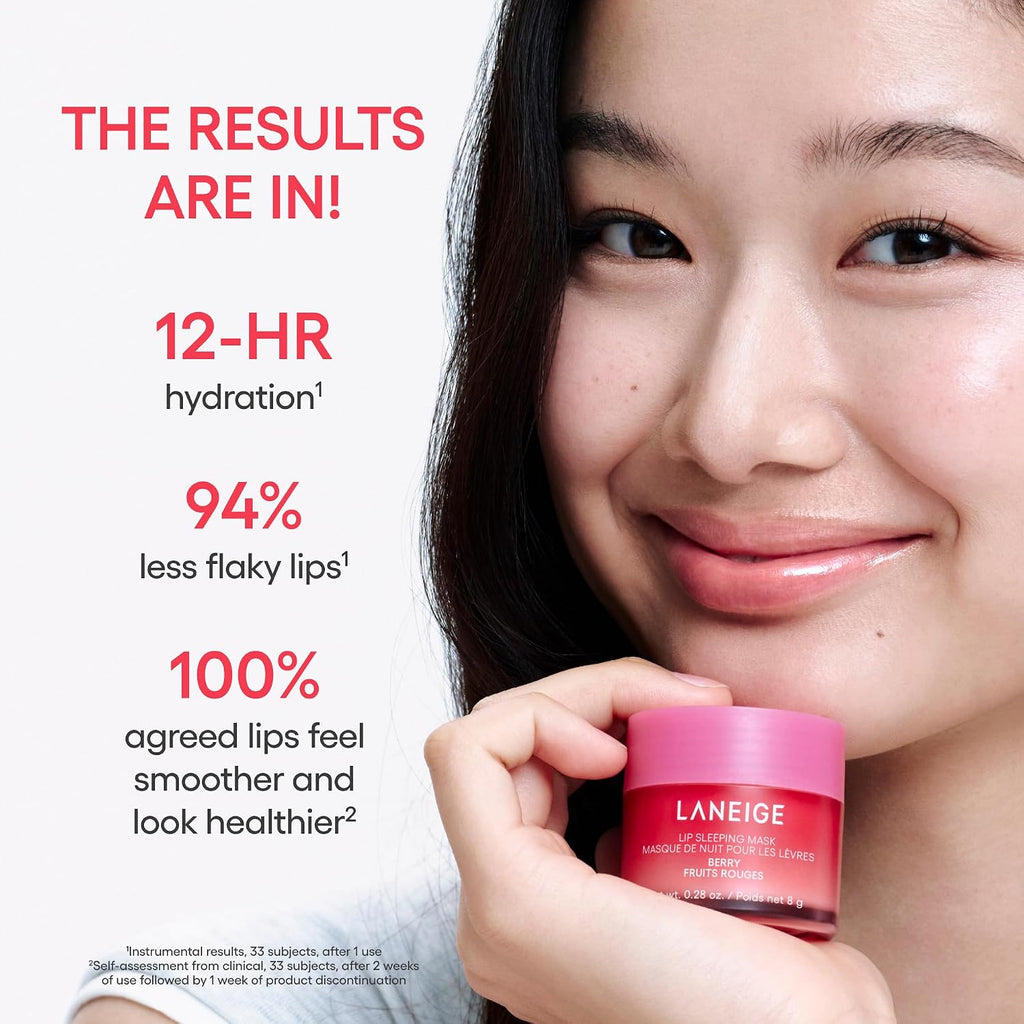 LANEIGE Lip Sleeping Mask: Hydrating & Nourishing Korean Overnight Lip Treatment Mask with Shea Butter, Vitamin C & Murumuru, Antioxidants for Flaky, Dry Lips | Korean Skin Care.