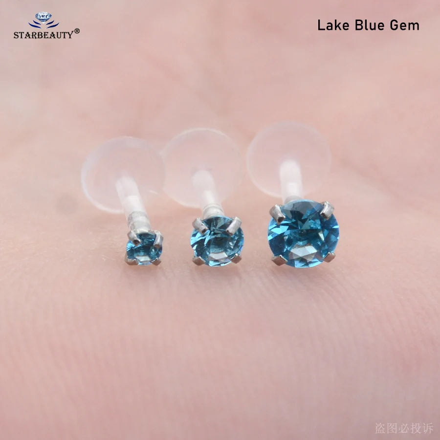 1Pc 16G 2/3/4/5Mm Clear Bar Nose Ring Stud Helix Tragus Piercing Oreja Labret Piercing Lip Ring Ear Piercing Earrings