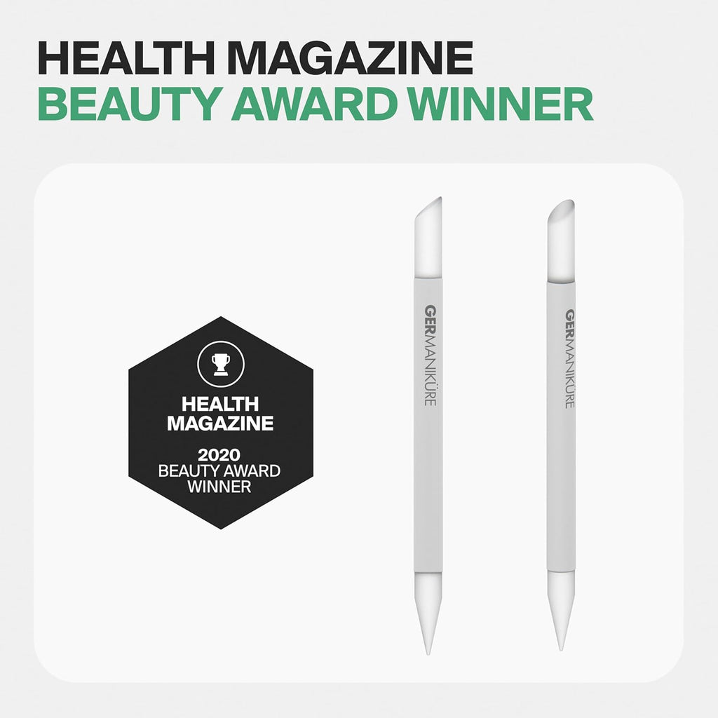 Clear Glass Cuticle Stick in Leather Sleeve - Ethically Made in Czech Republic - Cuticle Pusher & Remover, Callous & Dry Skin Fingertip File, Nail Shaper