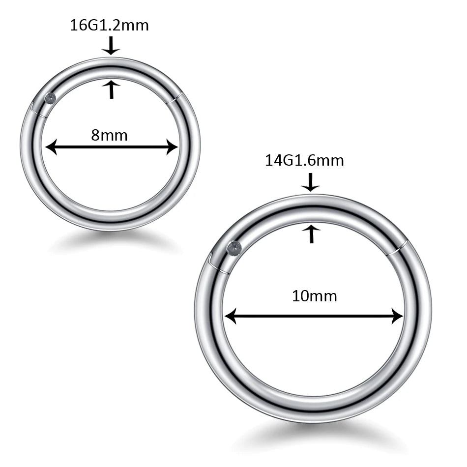1PC Titanium Nose Hoop Septum Piercing Clicker 18G Hinged Segment Rings Lip Helix Daith Conch Cartilage Earrings Sexy Jewelry