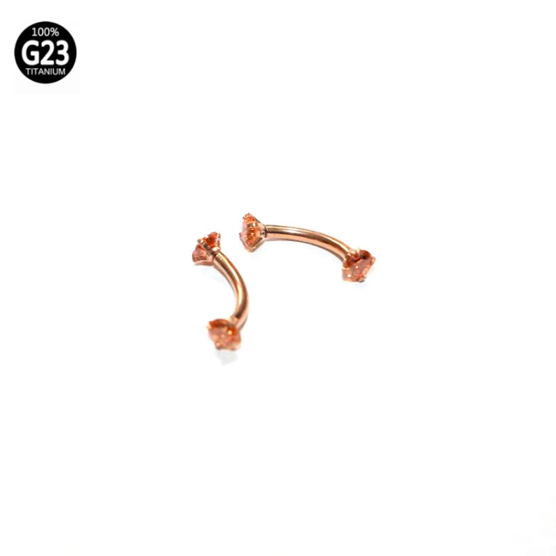 1Pc 16G 6-10Mm Titanium Daith Cartilage Earrings Tragus Helix Body Piercing Jewelry Rook Curved Barbell Eyebrow Rings Belly Ring