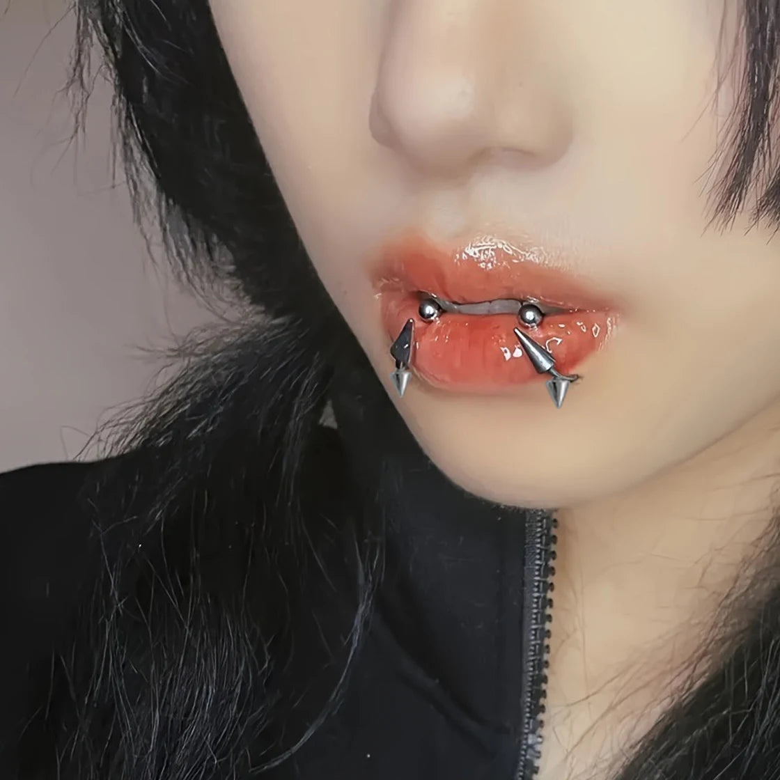 2/3Pcs 16G Simple Stainless Steel Piercing Lip Ring,Fashion Lip Studs Gothic Piercing Lip Nose Ring Labret Body Piercing Jewelry