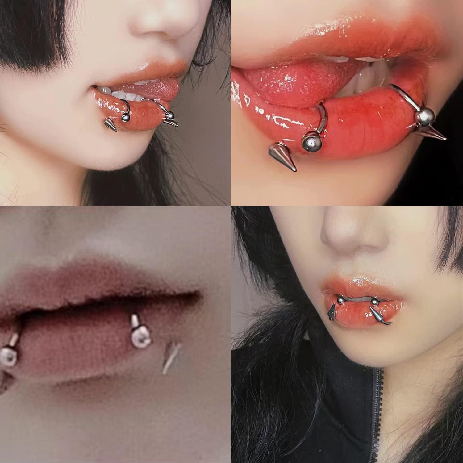 16G Spike Septum Rings Horseshoe Nose Rings 316L Stainless Steel Daith Helix Tragus Cartilage Earrings Hoop Rook Lobe Lip Piercing for Women Men