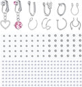 Fake Piercings - Nose Ring, Eyebrow, Lip Ring, Labret Studs & More - Adhesive Face Jewelry