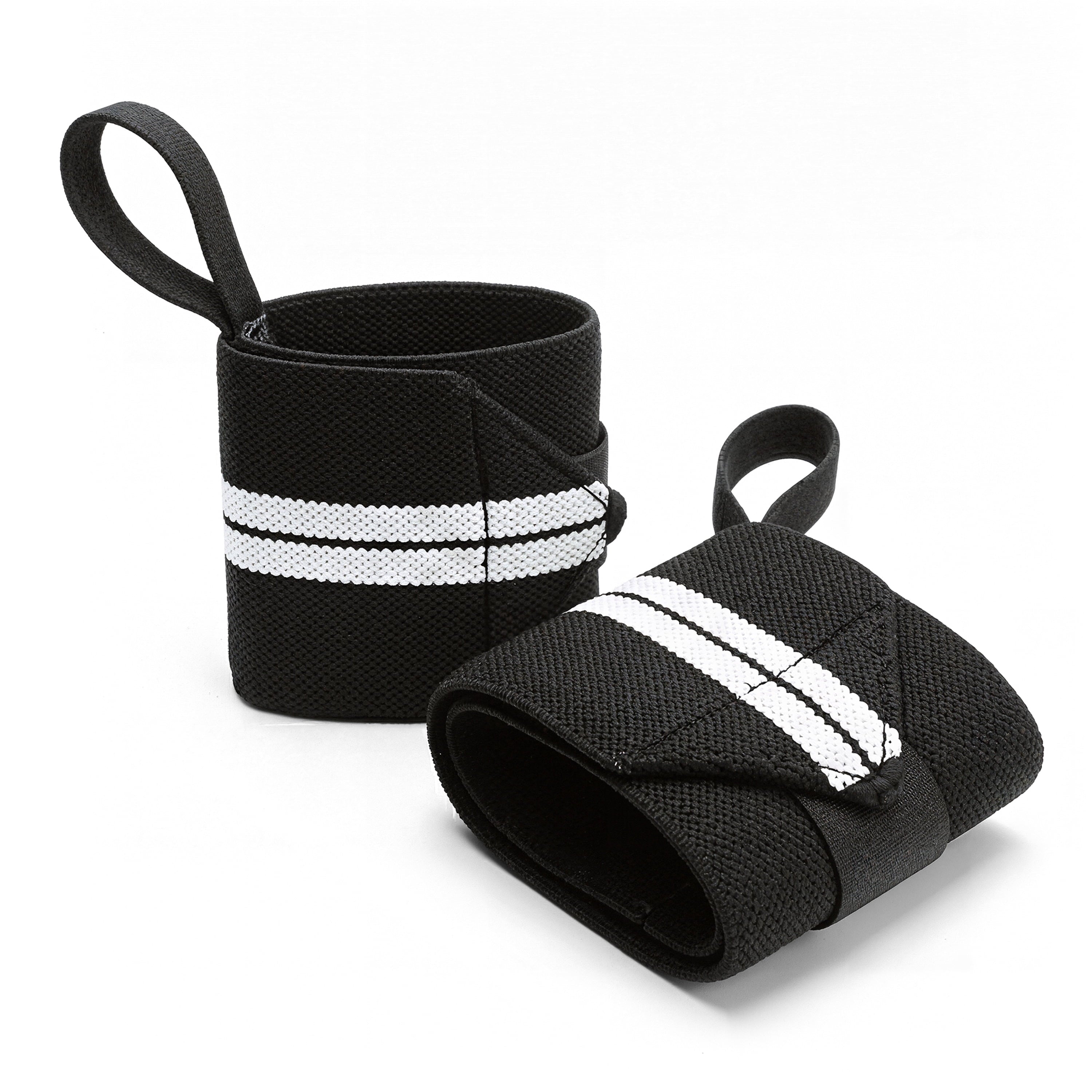 Fitness Weight Lifting Wrist Wraps with Thumb Loops, Pair