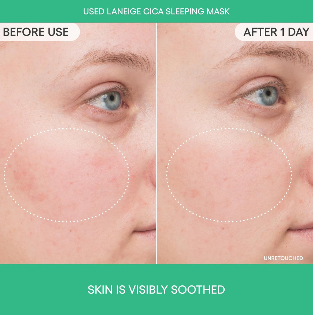 LANEIGE Cica Sleeping Mask: Korean Sensitive Skin Overnight Hydrating Balm Cream Face Mask with Centella Asiatica for Soothing Nourishment & Barrier Repair| Korean Skin Care