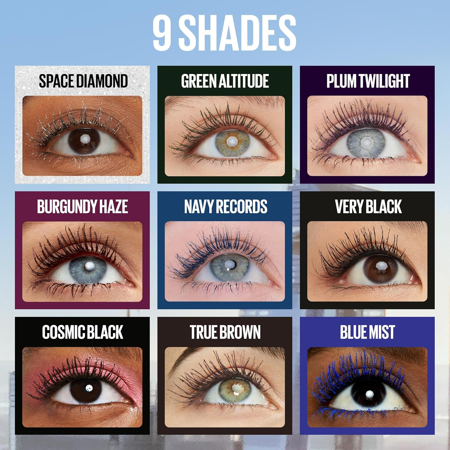 Maybelline Lash Sensational Sky High Mascara Makeup, Volumizing, Lengthening, Defining, Curling, Multiplying, Buildable, Washable Formula, Navy Records, 1 Count