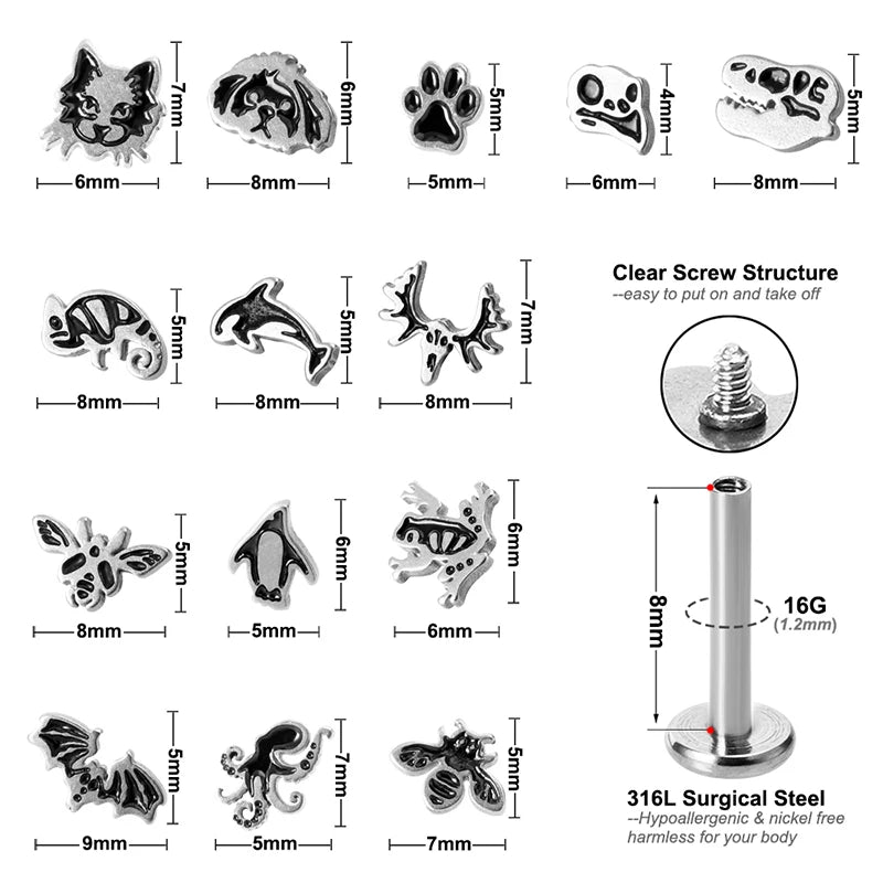 1PC 2021 New Lip Piercing Monroe Studs Labret Lip Rings Piercing 16G Surgical Steel Cartilage Tragus Piercing Earring for Women