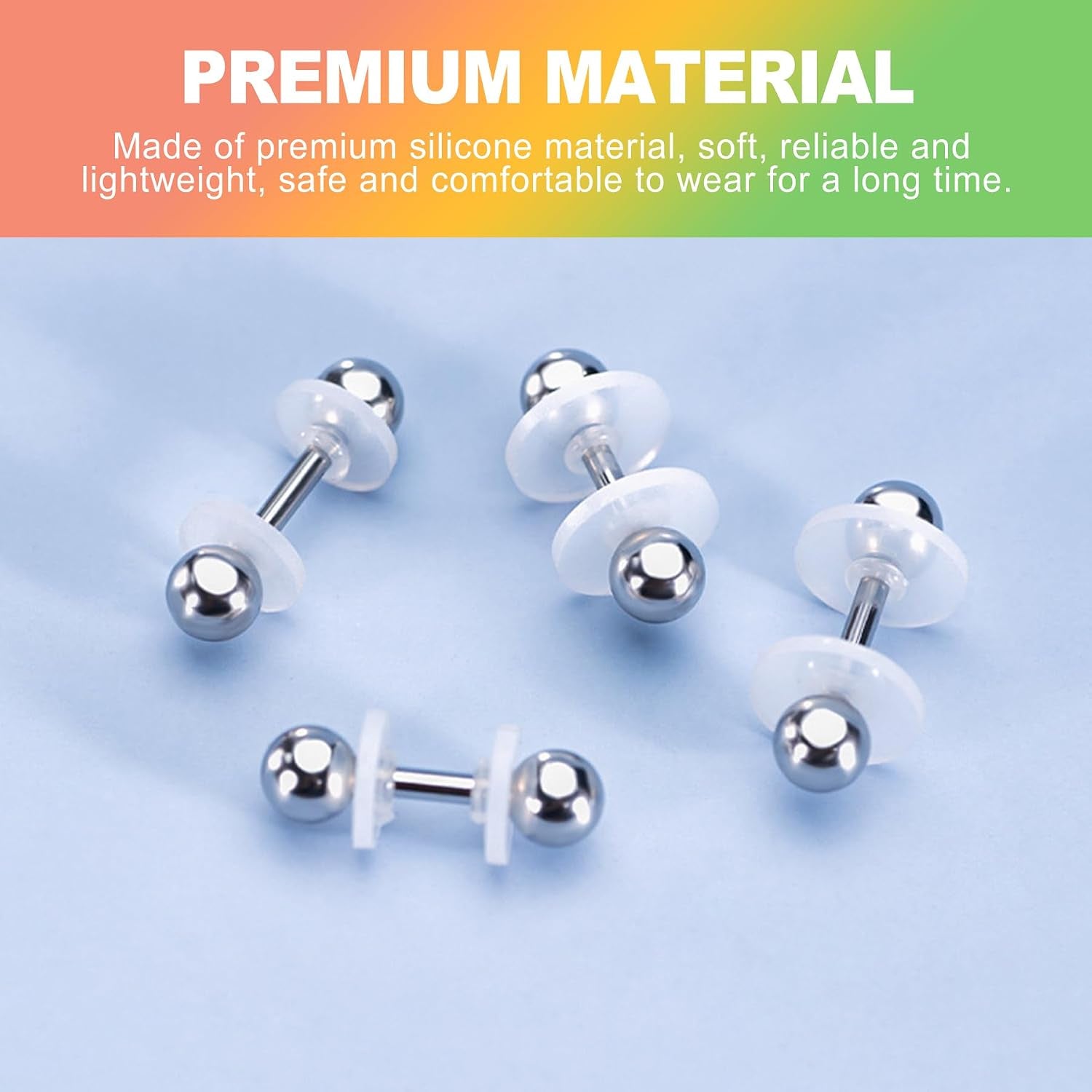 200Pcs Clear Piercing Disc for Piercing Bump, 3/5/7/9Mm Silicone Spacers for Piercings, No Pull Piercing Disk, Plastic Earring Spacers,Earlobe Support Pad