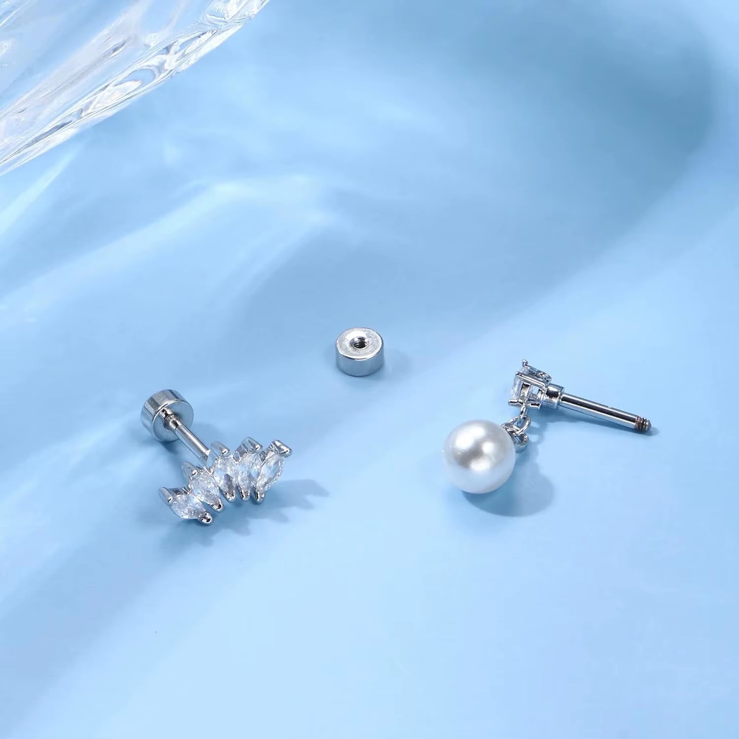 Stainless Steel Cartilage Stud Earrings for Women Opal Star Pearl Earring Studs Flower Studs Ear Piercing Jewelry