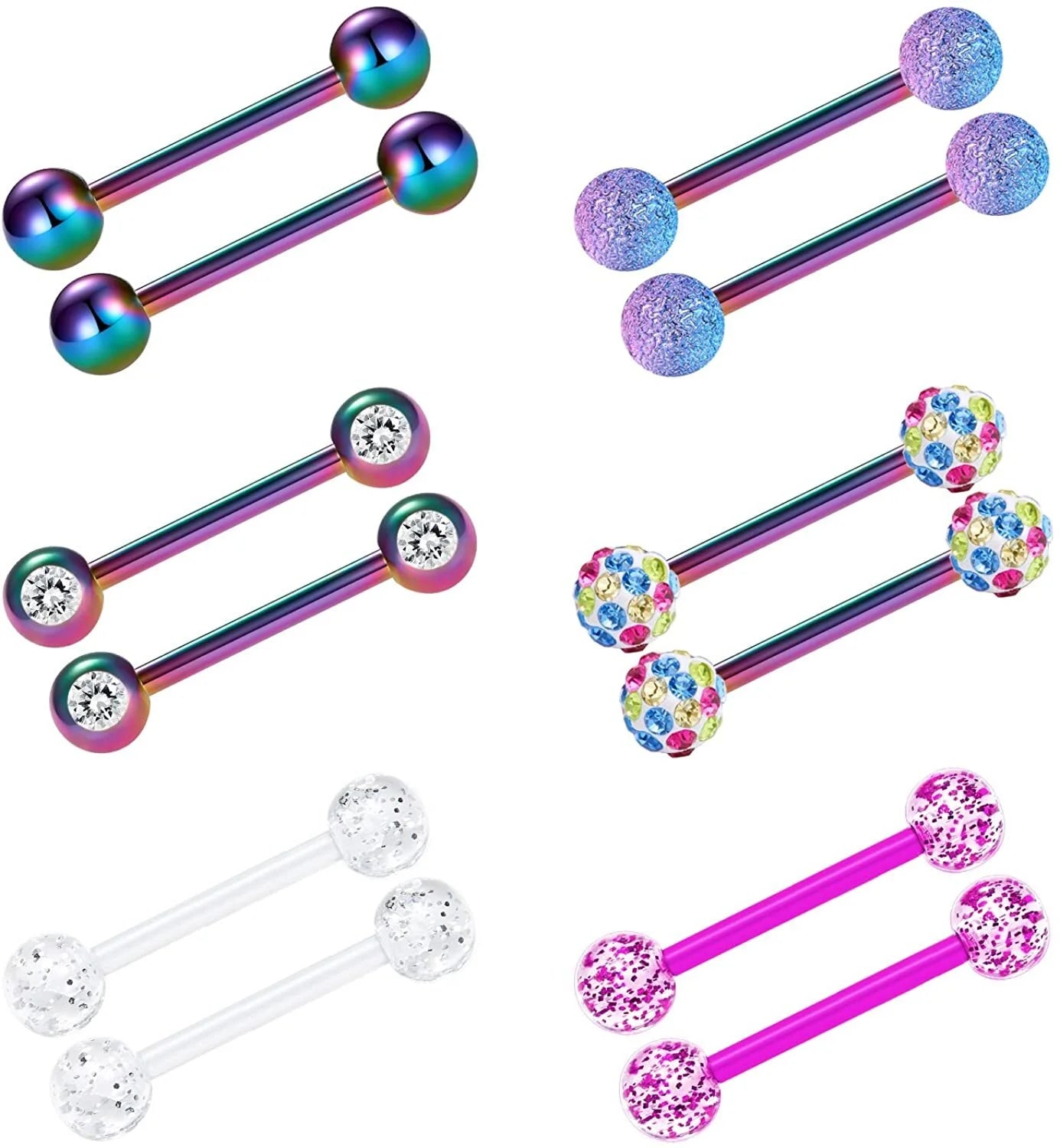 14G Nipple Rings Tongue Ring 9/16" Surgical Steel Body Piercing Jewelry