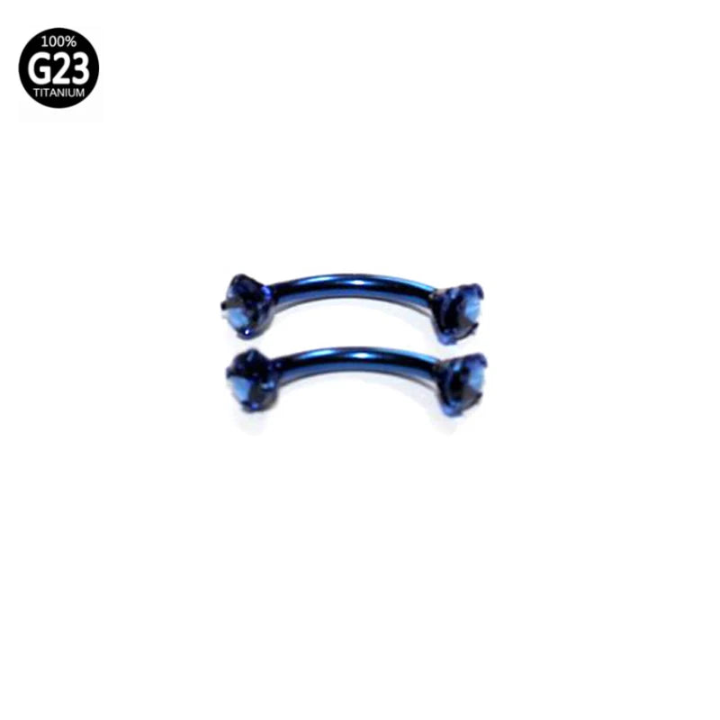 1Pc 16G 6-10Mm Titanium Daith Cartilage Earrings Tragus Helix Body Piercing Jewelry Rook Curved Barbell Eyebrow Rings Belly Ring