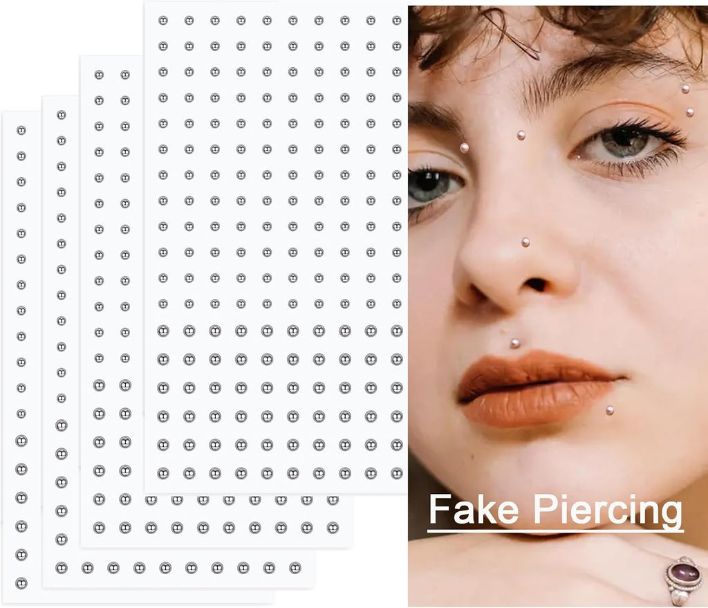 Fake Piercings - Nose Ring, Eyebrow, Lip Ring, Labret Studs & More - Adhesive Face Jewelry