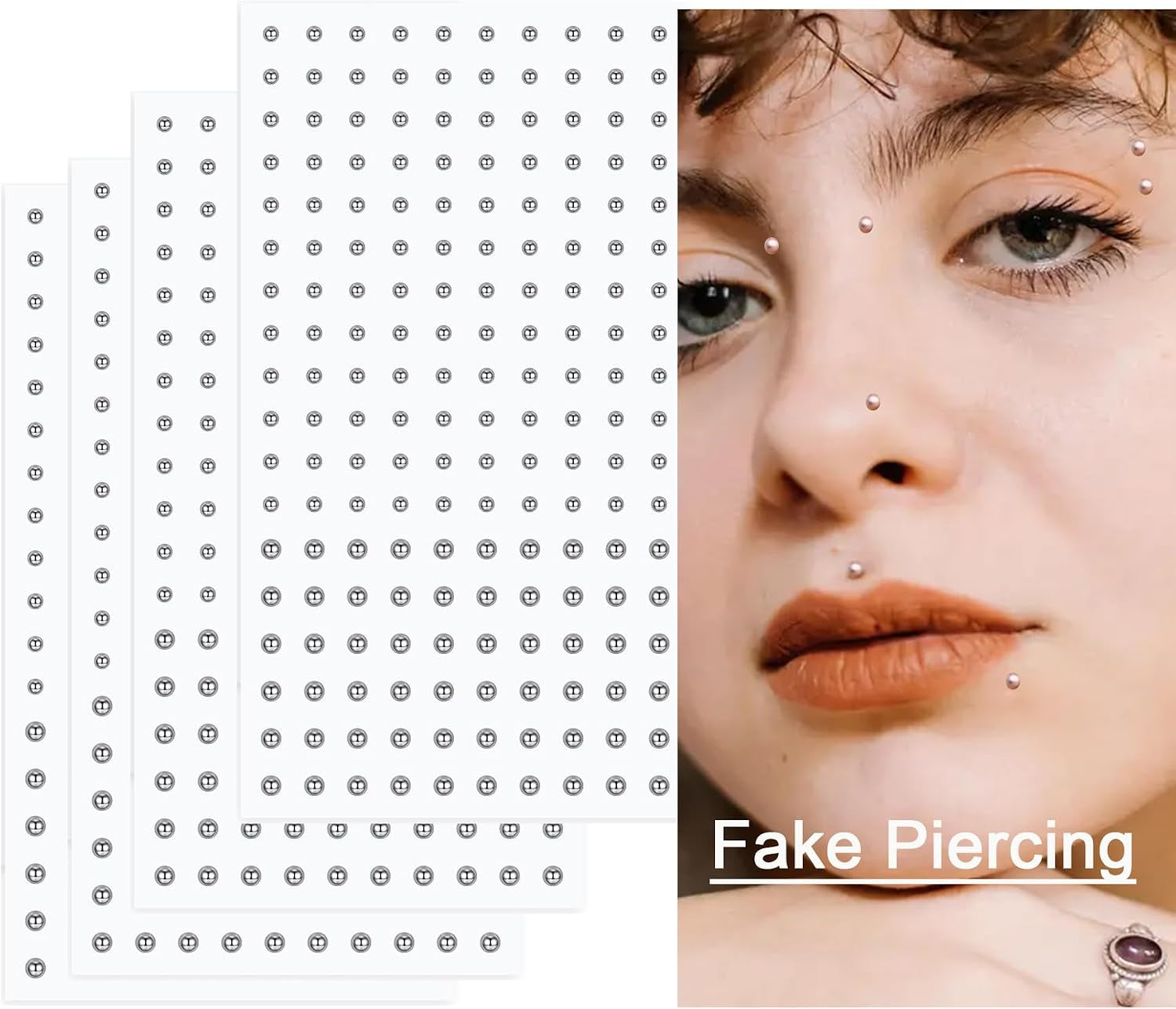 Fake Piercings - Nose Ring, Eyebrow, Lip Ring, Labret Studs & More - Adhesive Face Jewelry
