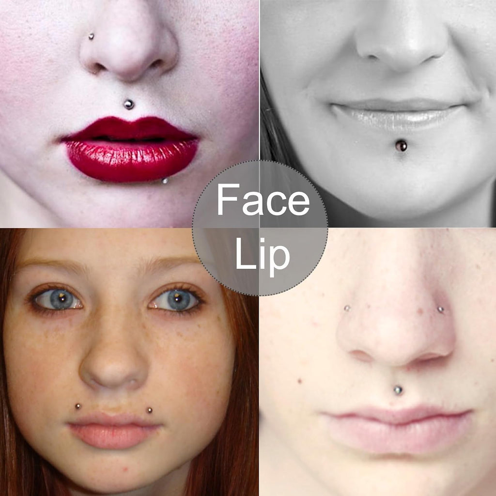 Fake Piercings - Nose Ring, Eyebrow, Lip Ring, Labret Studs & More - Adhesive Face Jewelry