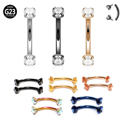 1Pc 16G 6-10Mm Titanium Daith Cartilage Earrings Tragus Helix Body Piercing Jewelry Rook Curved Barbell Eyebrow Rings Belly Ring