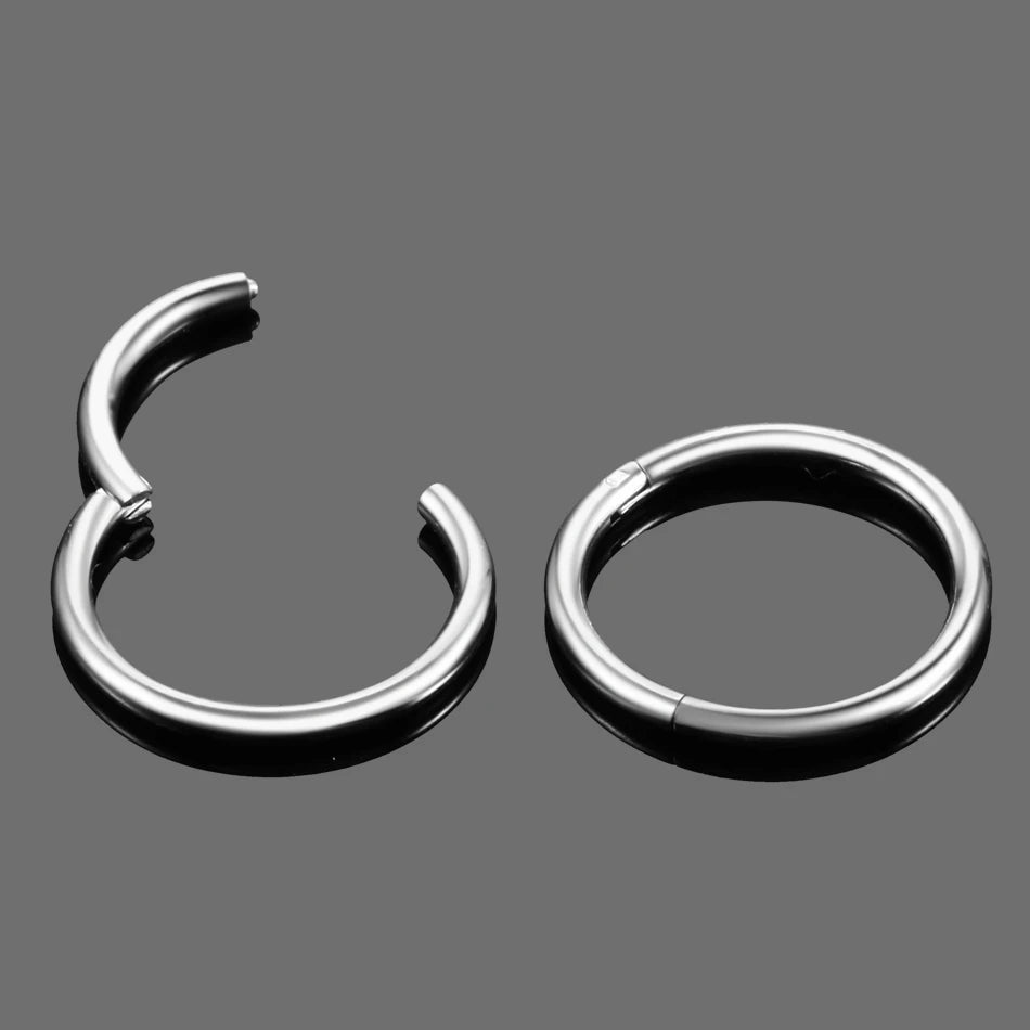 1PC Titanium Nose Hoop Septum Piercing Clicker 18G Hinged Segment Rings Lip Helix Daith Conch Cartilage Earrings Sexy Jewelry