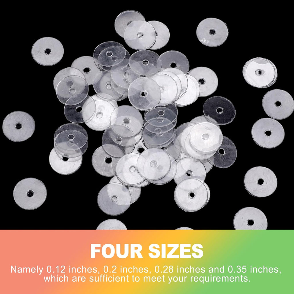 200Pcs Clear Piercing Disc for Piercing Bump, 3/5/7/9Mm Silicone Spacers for Piercings, No Pull Piercing Disk, Plastic Earring Spacers,Earlobe Support Pad