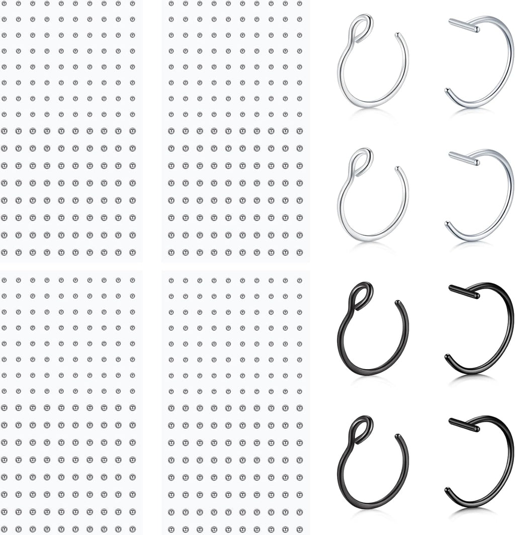 Fake Piercings - Nose Ring, Eyebrow, Lip Ring, Labret Studs & More - Adhesive Face Jewelry