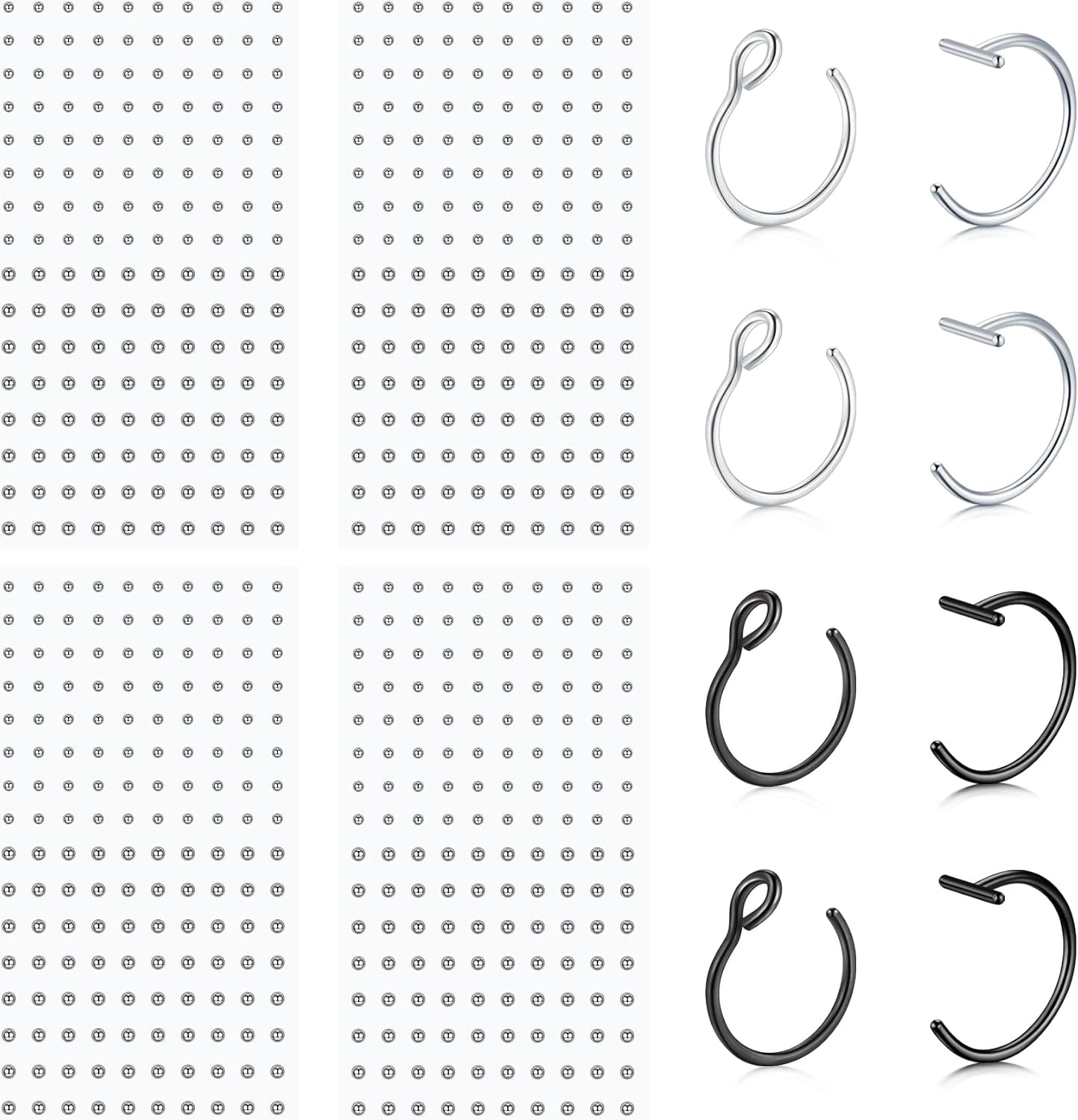 Fake Piercings - Nose Ring, Eyebrow, Lip Ring, Labret Studs & More - Adhesive Face Jewelry