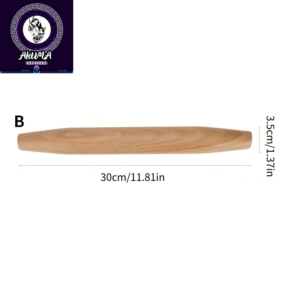 Wood Rolling Pin with Handle for Baking Dough Roller Pastry Pasta Pizza Roller Kitchen Utensils
