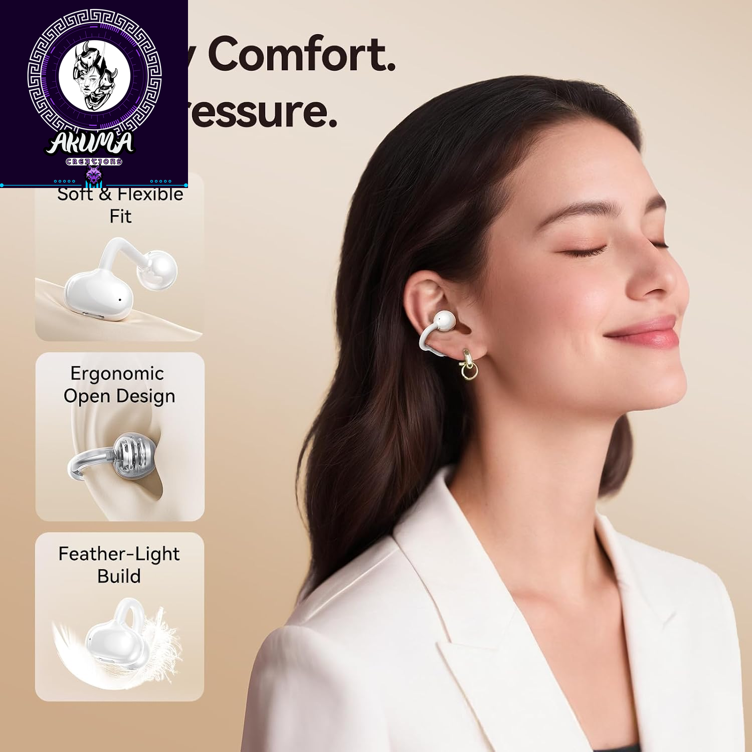 Jewelry-Inspired Clip-On Earbuds with Butterfly Earrings