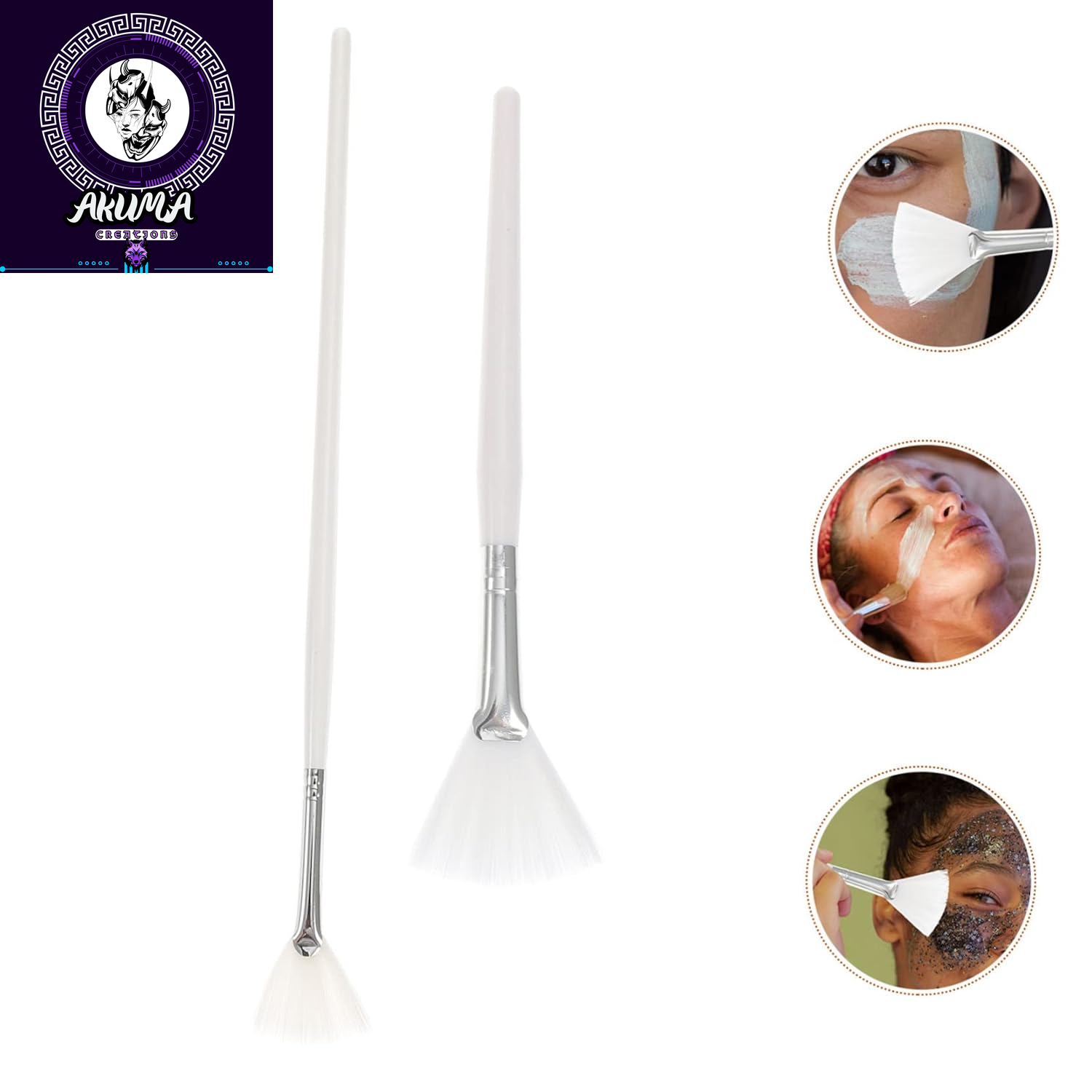 2Pcs Facial Mask Applicator Brush Dual-Sided Tools for Smooth Application of Skincare and Beauty Products Easy to Clean Durable Bristles for All Face Shapes